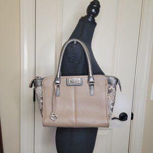 Brighton Latte Leather and Reptile Purse